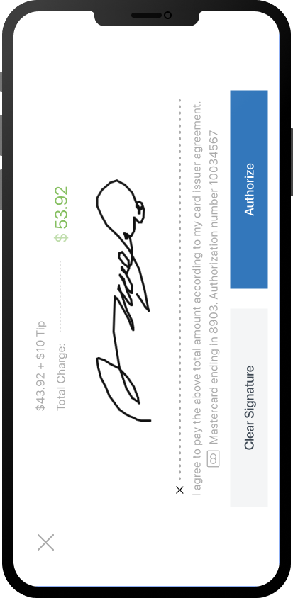 Signature screen of mobile detailing software